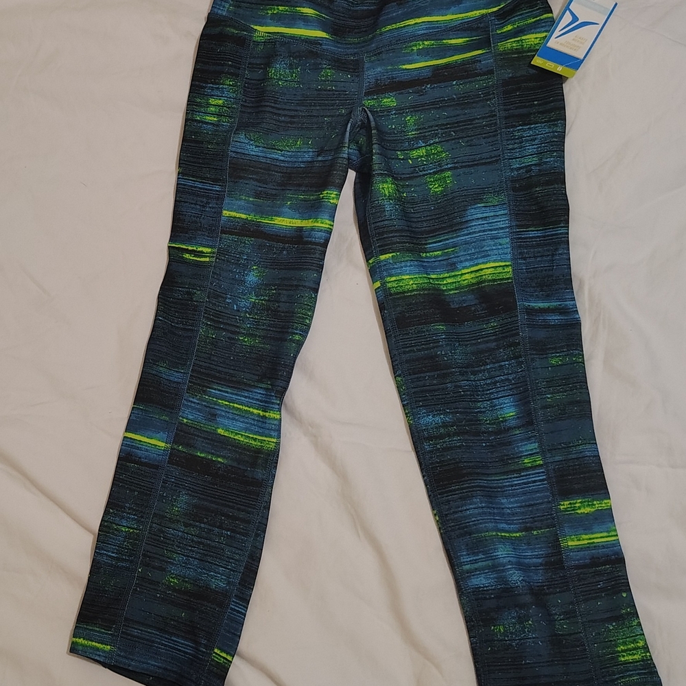 Old Navy Blue and Green Striped Leggings